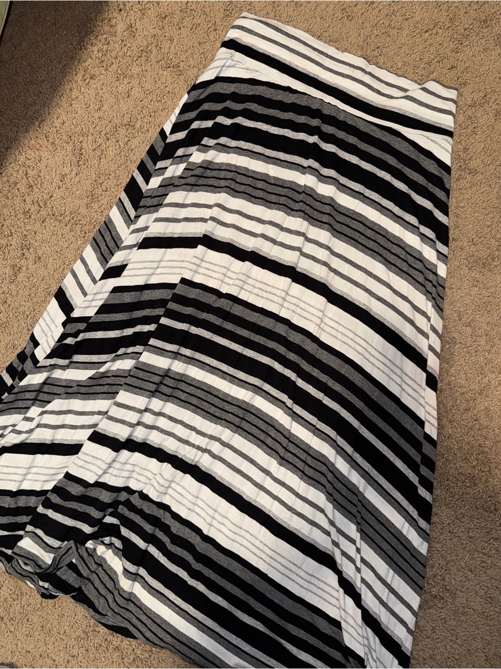 BCX Black & White Striped Maxi Skirt